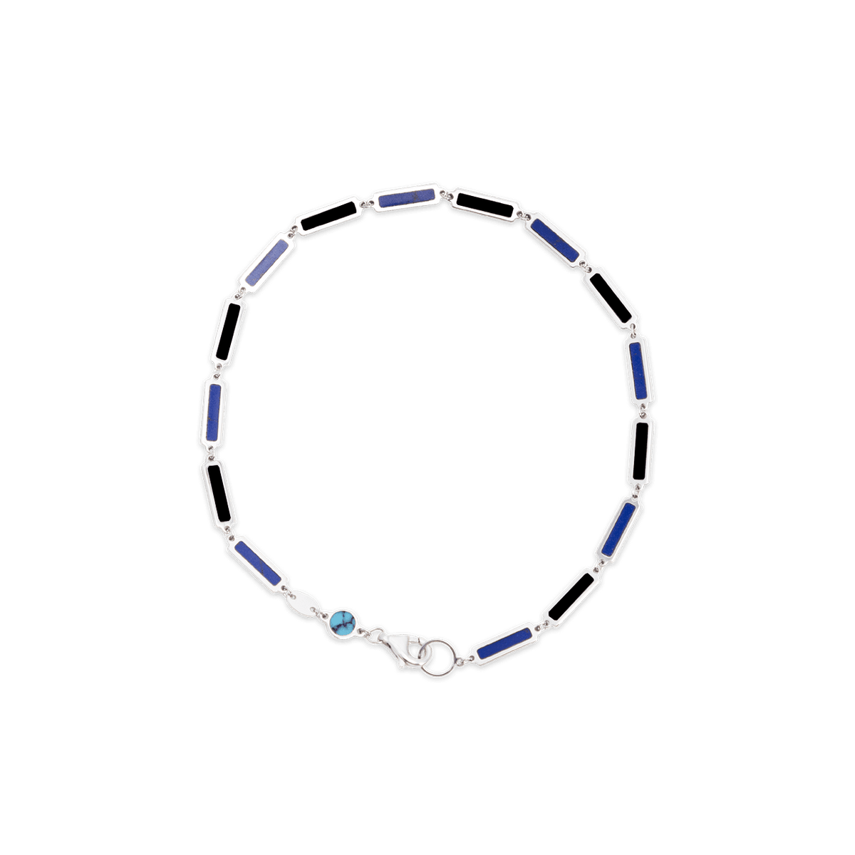 Blu Scarpa x Jake Woolf Bar Bracelet in Lapis x Onyx 14K White