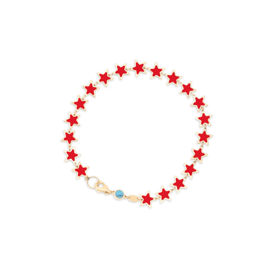 Coral Star Bracelet 14K Yellow Gold