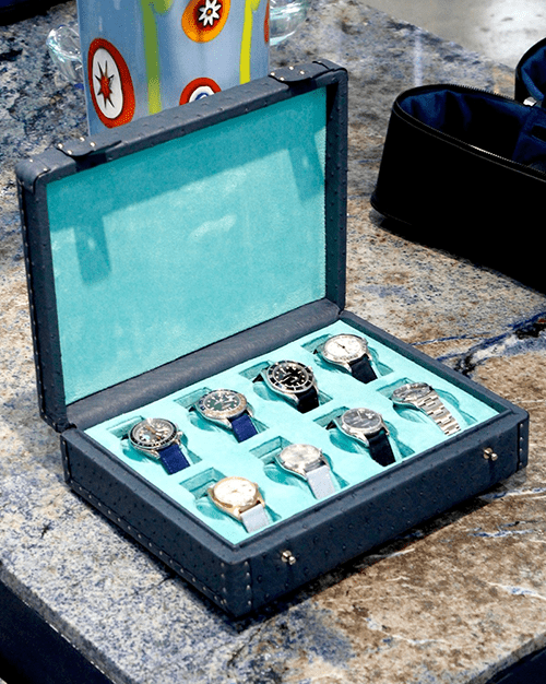 Exotic Ostrich Leather Watch Box - BluScarpa