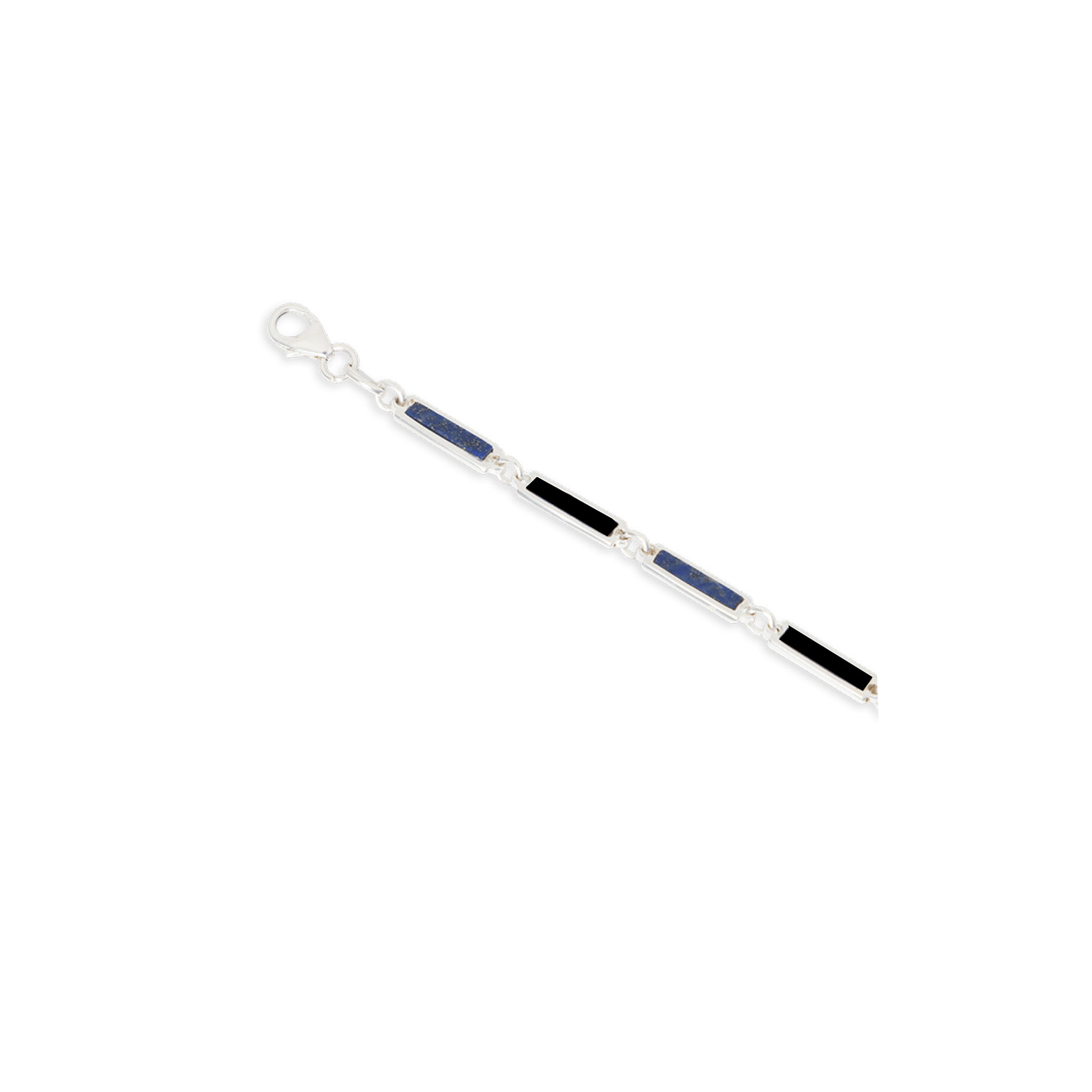 Blu Scarpa x Jake Woolf Bar Bracelet in Lapis x Onyx 925 Sterling