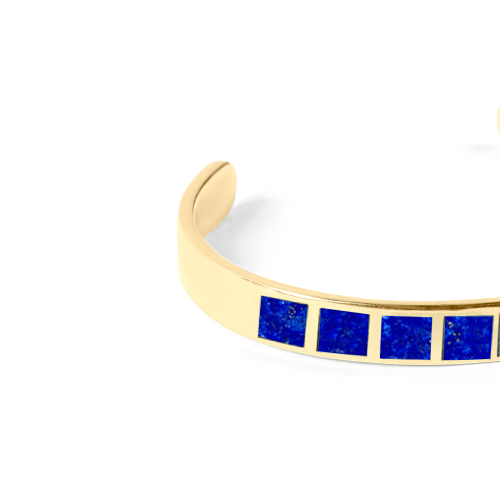 Lapis 18K Yellow Gold Cuff - BluScarpa