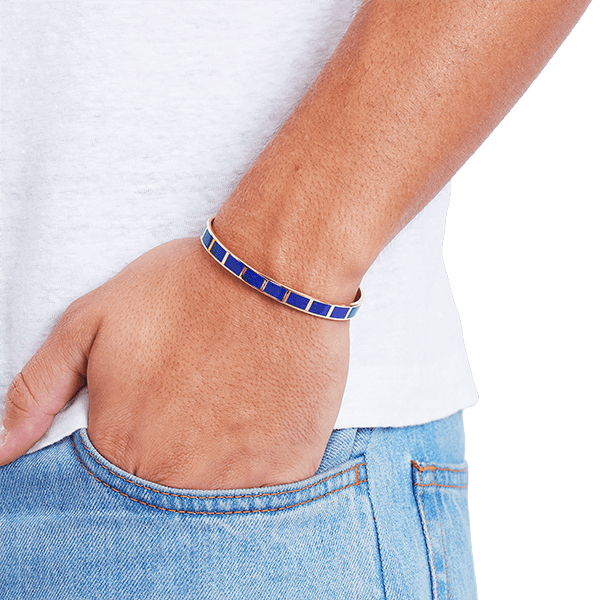 Lapis 18K Yellow Gold Cuff - BluScarpa