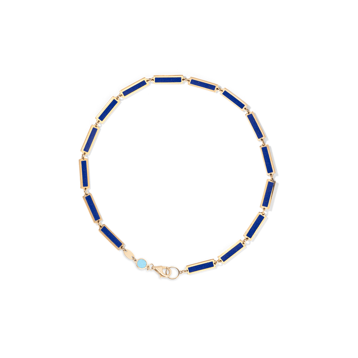 Lapis Bar Bracelet 14K Yellow Gold - BluScarpa