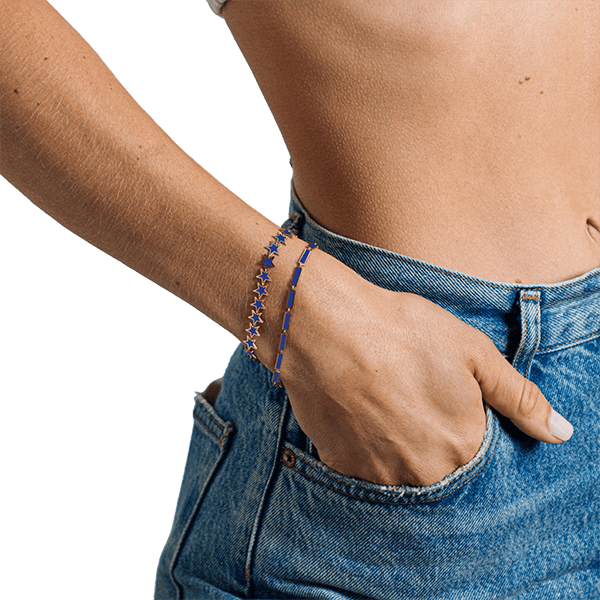 Lapis Bar Bracelet 14K Yellow Gold - BluScarpa