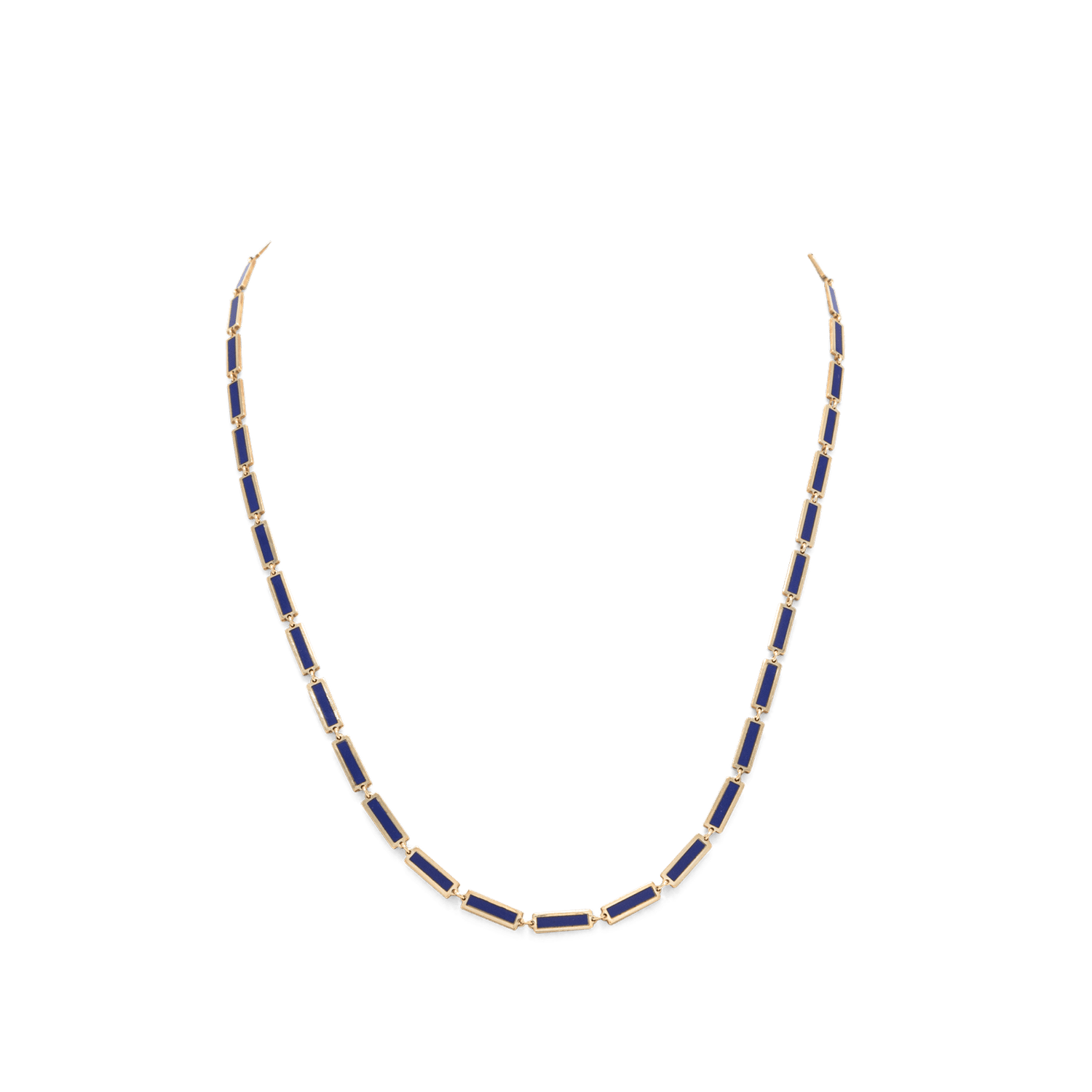 Lapis Bar Necklace 14K Yellow Gold - BluScarpa