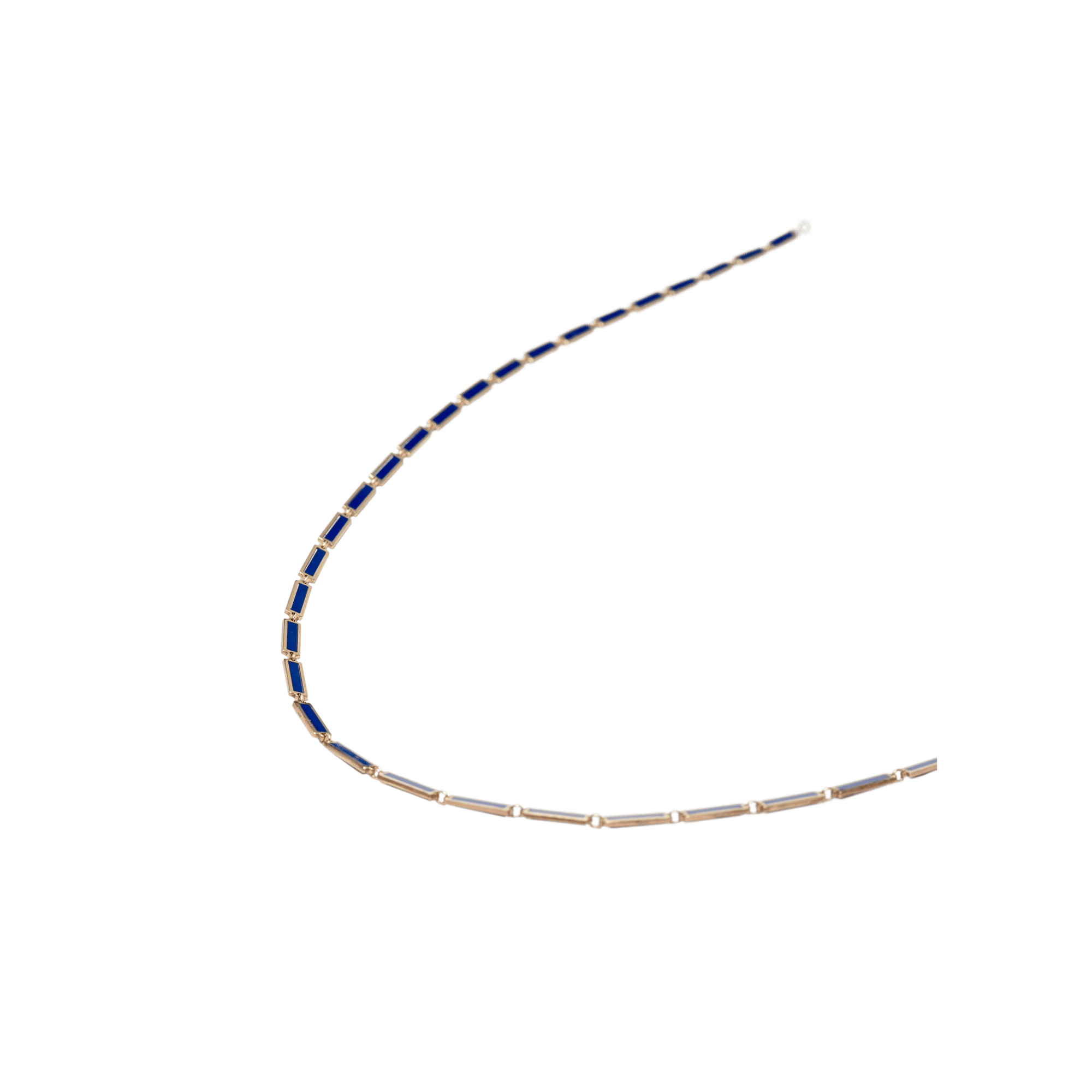 Lapis Bar Necklace 14K Yellow Gold