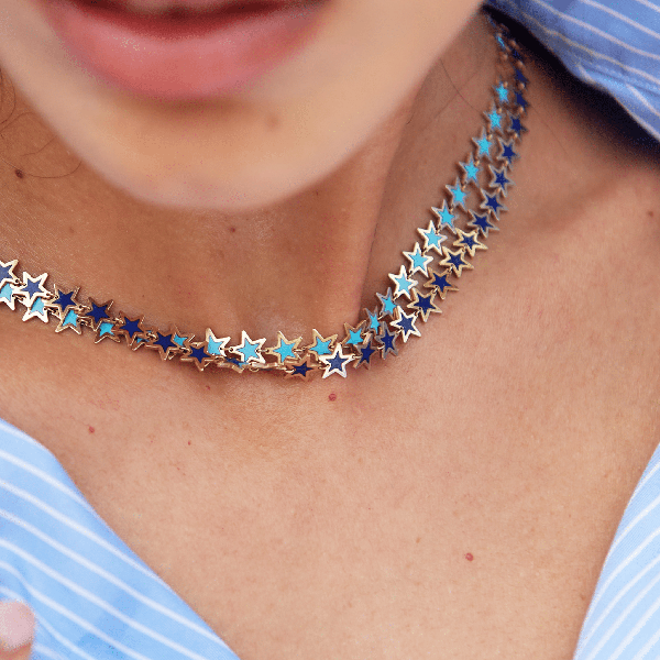 Lapis Star Necklace 14K Yellow Gold - BluScarpa