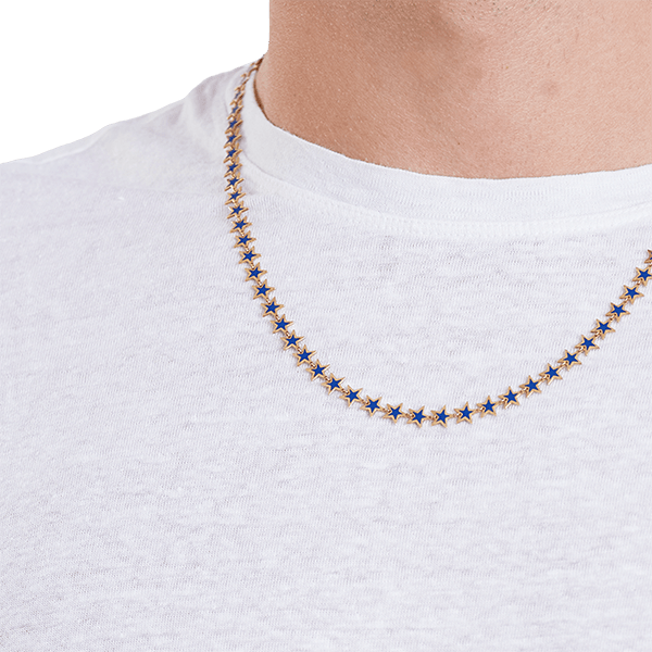 Lapis Star Necklace 14K Yellow Gold - BluScarpa