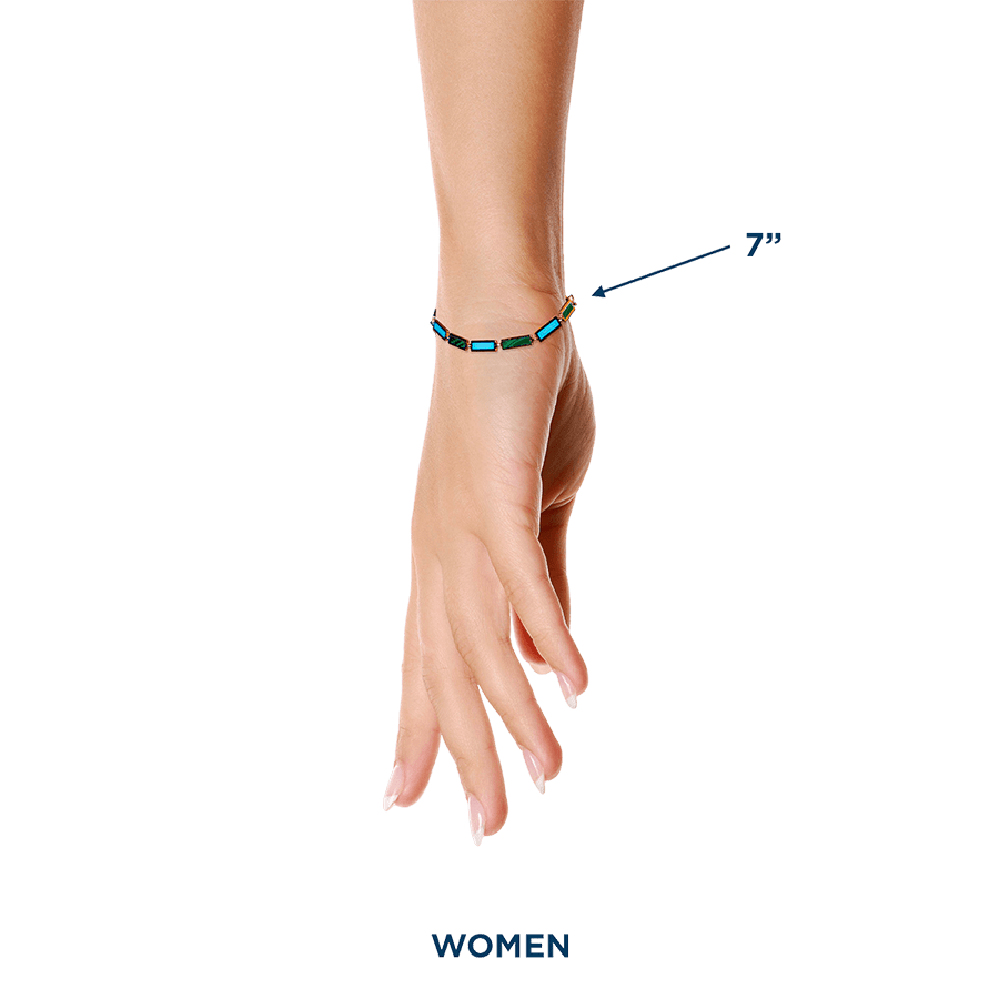 Malachite and Turquoise Bar Bracelet | 14K Yellow Gold - BluScarpa