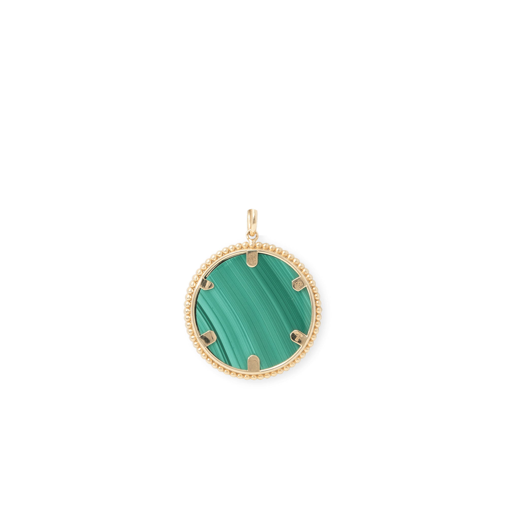 Malachite and Turquoise Moneta Pendant | 14K Yellow Gold - BluScarpa