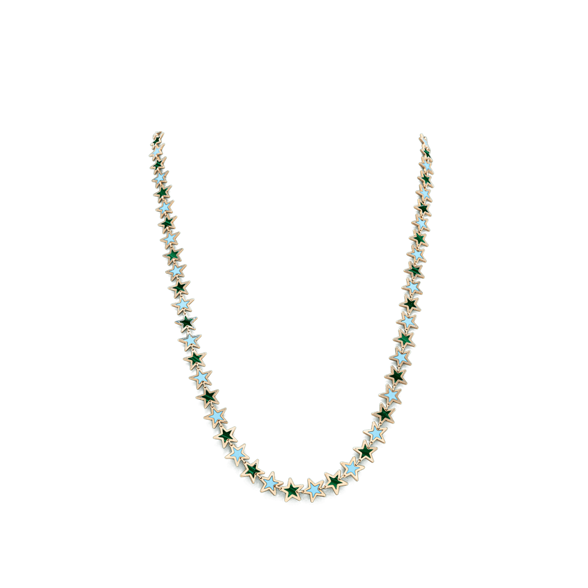 Malachite and Turquoise Star Necklace | 14K Yellow Gold - BluScarpa