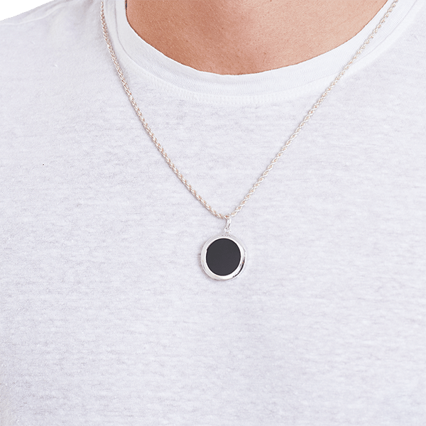 Onyx / Turquoise Moneta Pendant Sterling Silver - BluScarpa