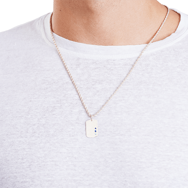 Signature Dog Tag Corda Necklace Sterling silver - BluScarpa