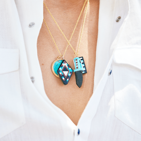 Collana lunga multicolore vetro di murano con l'avventurina - Venturini Collana lunga multicolore vetro di murano con l'avventurina - Venturini