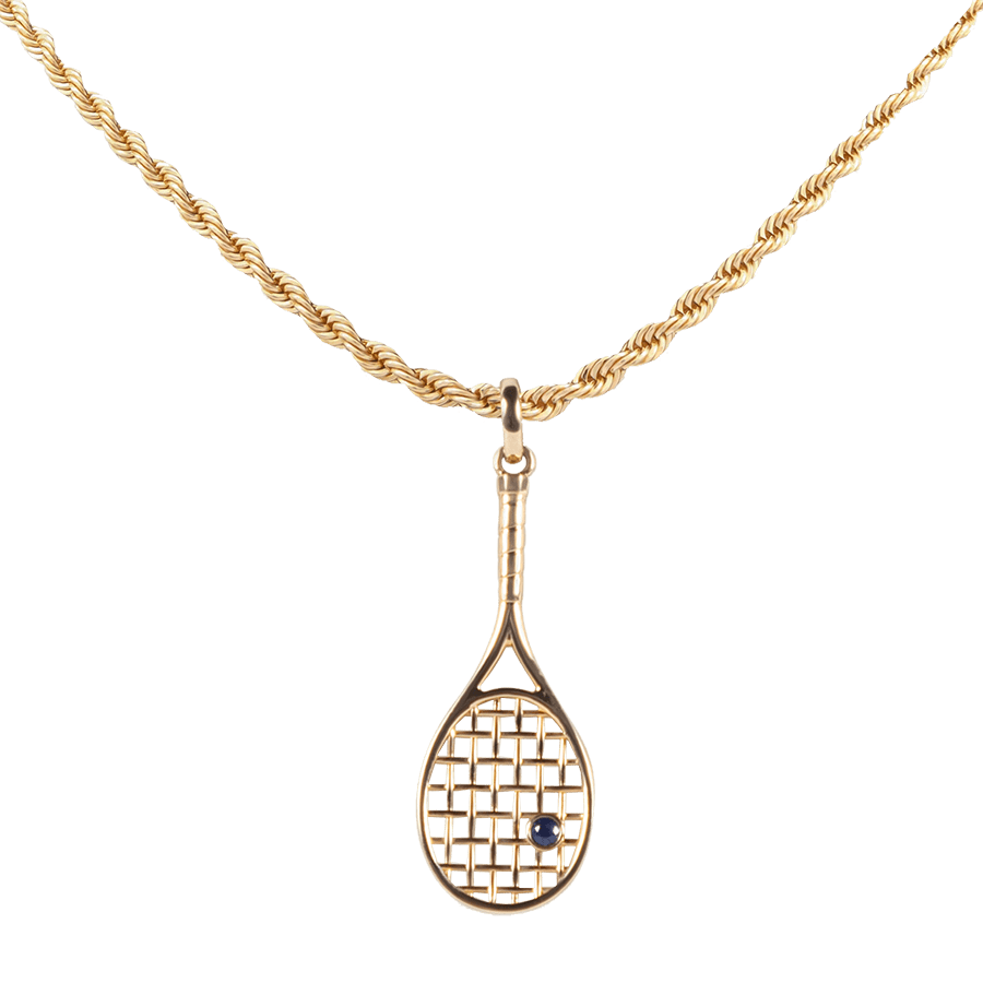 Signature Tennis Racket Corda Necklace 14K yellow Gold - BluScarpa