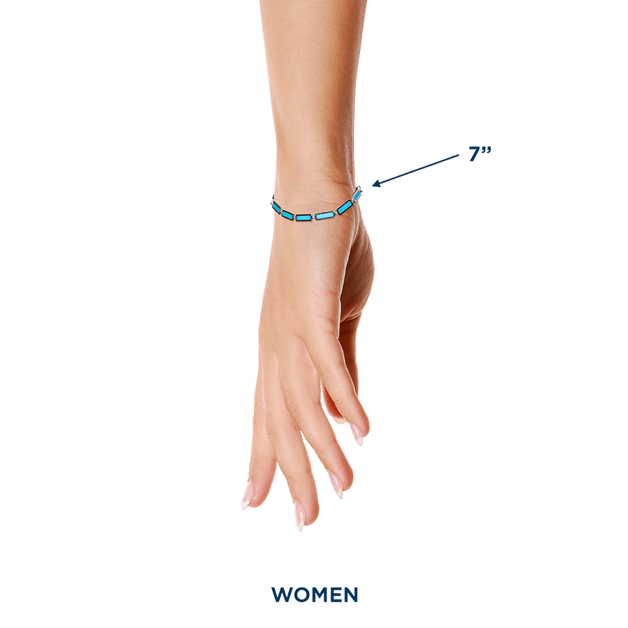 Turquoise Bar Bracelet 14K White Gold - BluScarpa