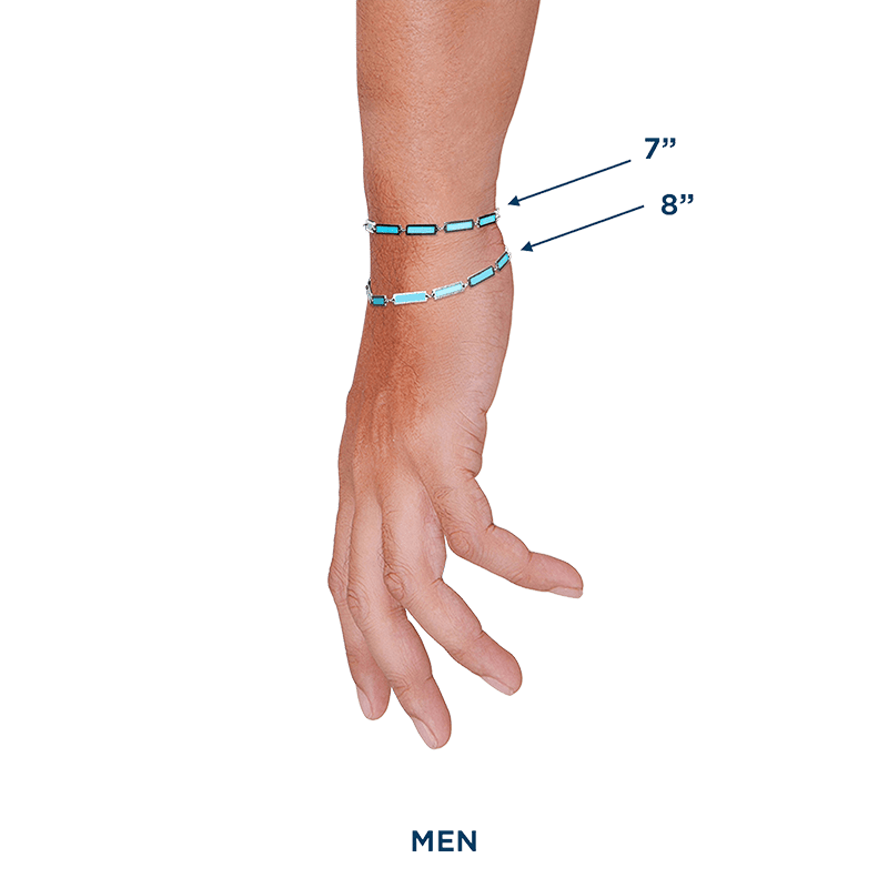 Turquoise Bar Bracelet 14K White Gold - BluScarpa