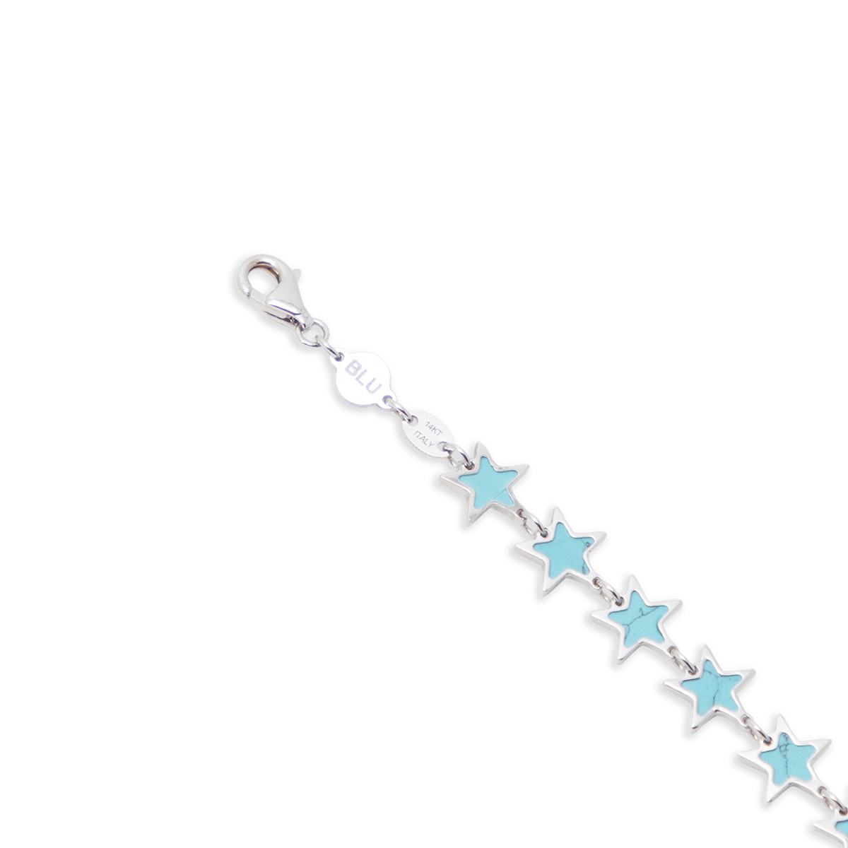 Turquoise Star Bracelet 14K White Gold – BluScarpa