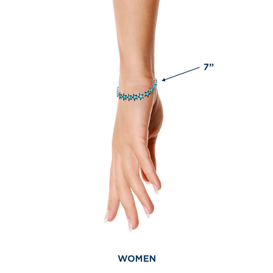 Turquoise Star Bracelet 14K White Gold - BluScarpa