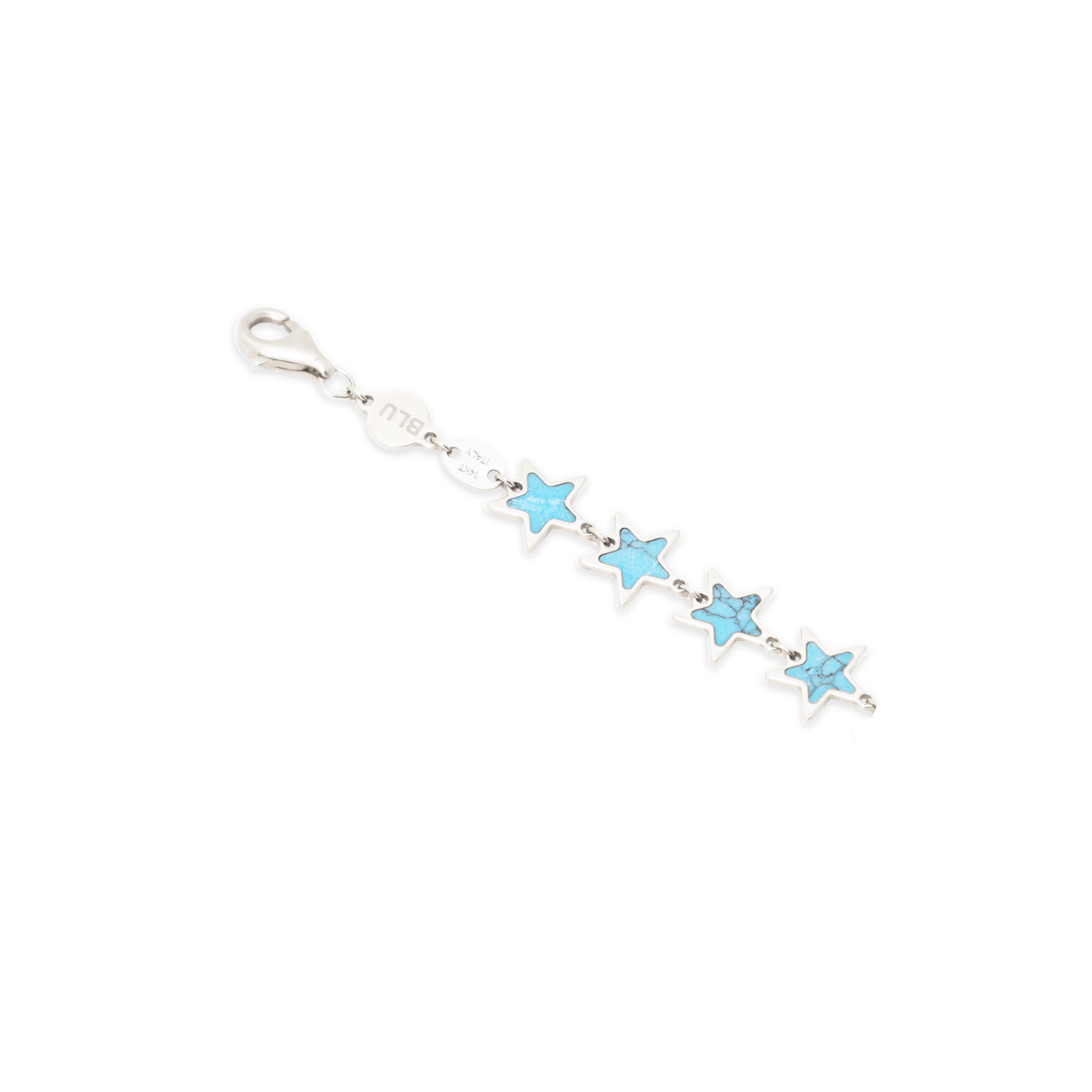 Turquoise Star Bracelet 14K White Gold - BluScarpa