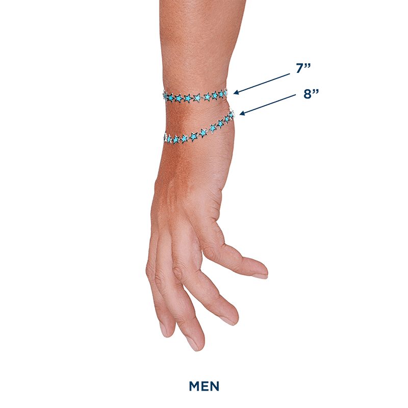Turquoise Star Bracelet 14K White Gold - BluScarpa