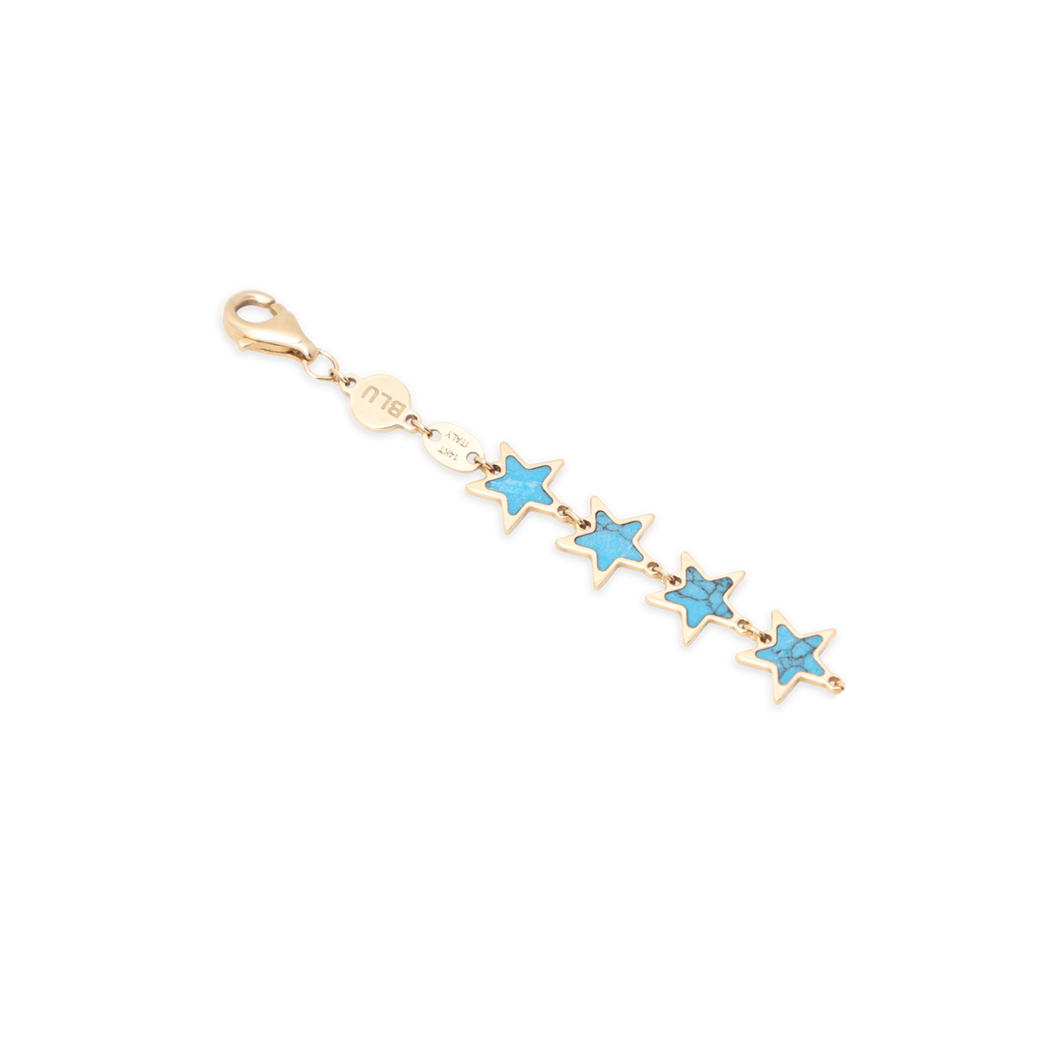 Turquoise Star Bracelet 14K Yellow Gold - BluScarpa