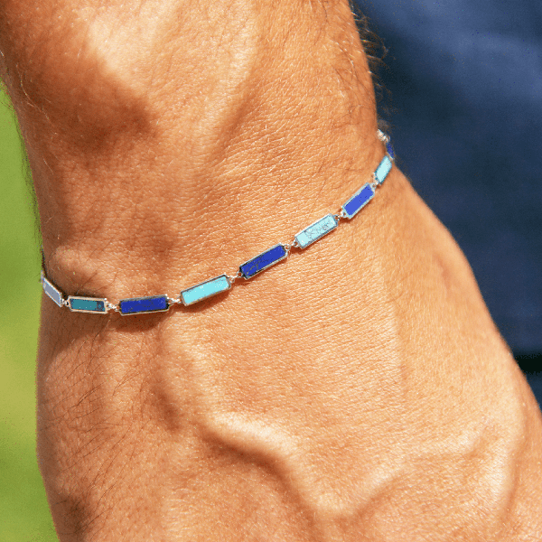 Two Tone Bar Bracelet 14K White Gold - BluScarpa