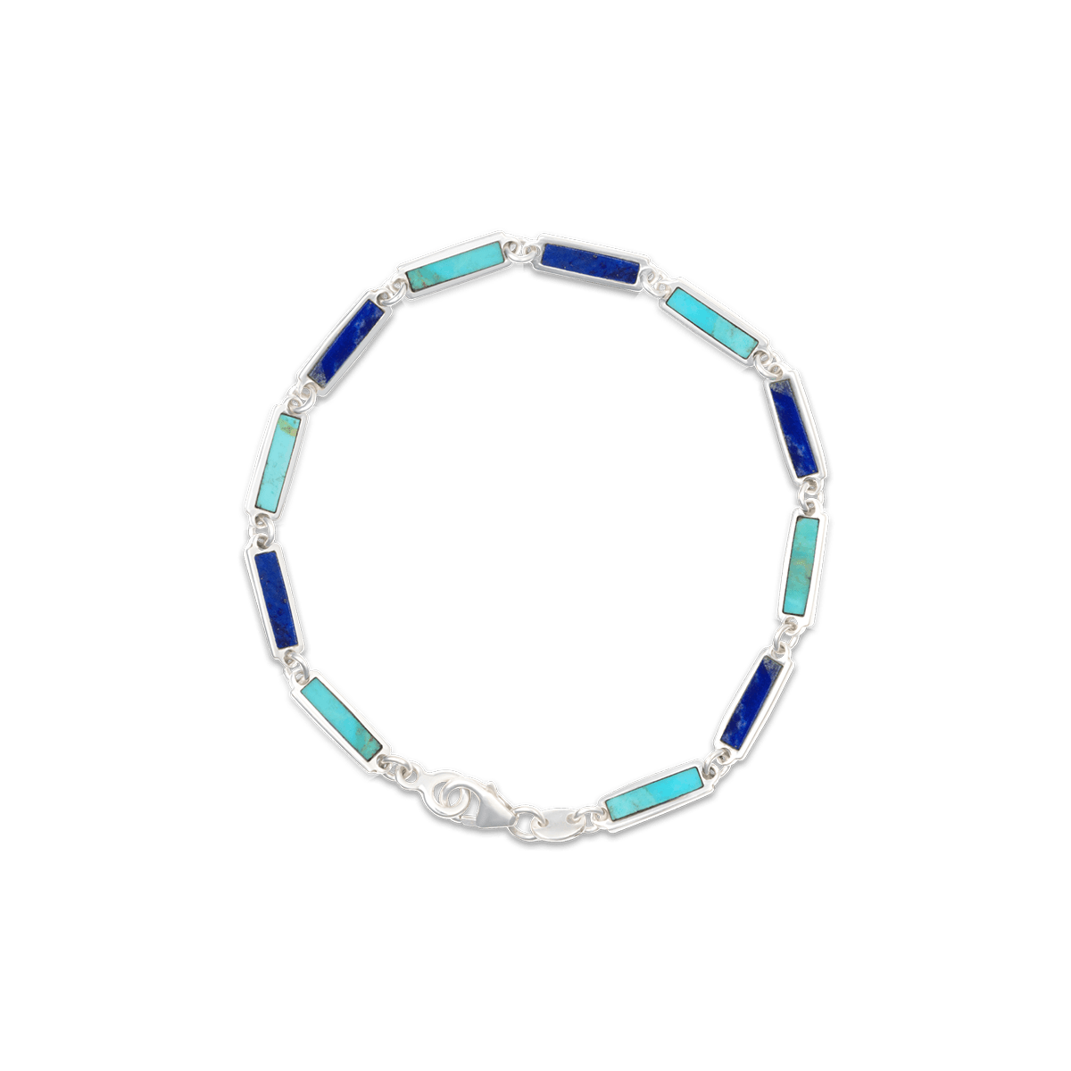 Two Tone Bar Bracelet 925 Sterling Silver - BluScarpa