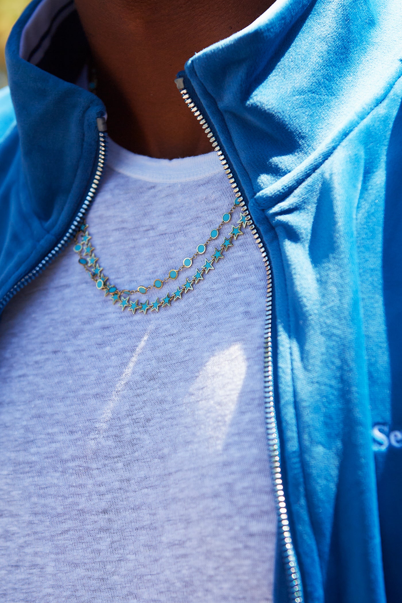Turquoise Star Necklace 14K Yellow Gold