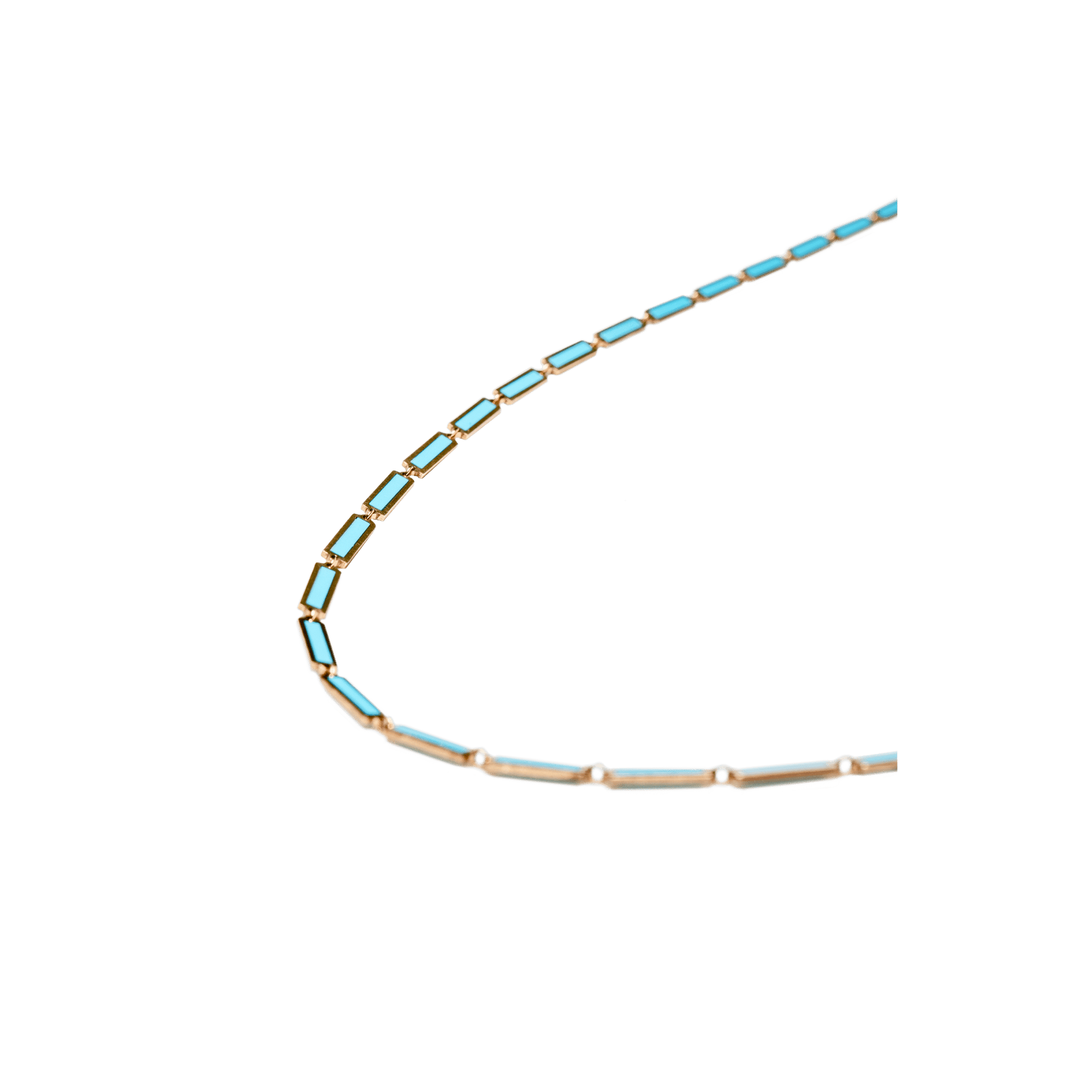 Turquoise Bar Necklace 14K Yellow Gold - BluScarpa