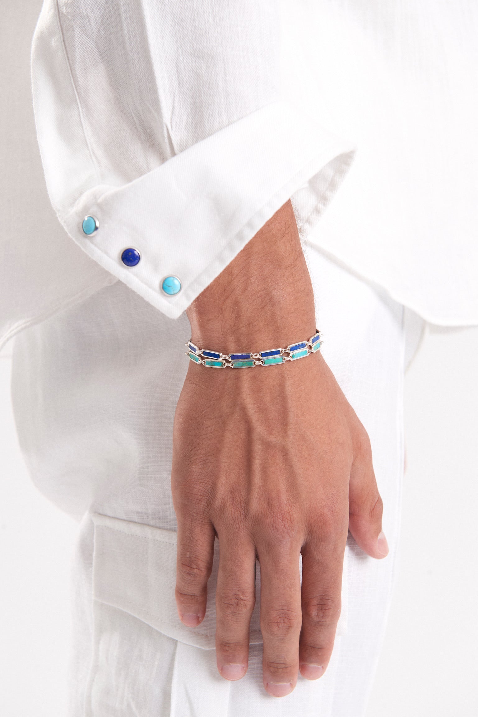 Turquoise Bar Bracelet 925 Sterling Silver