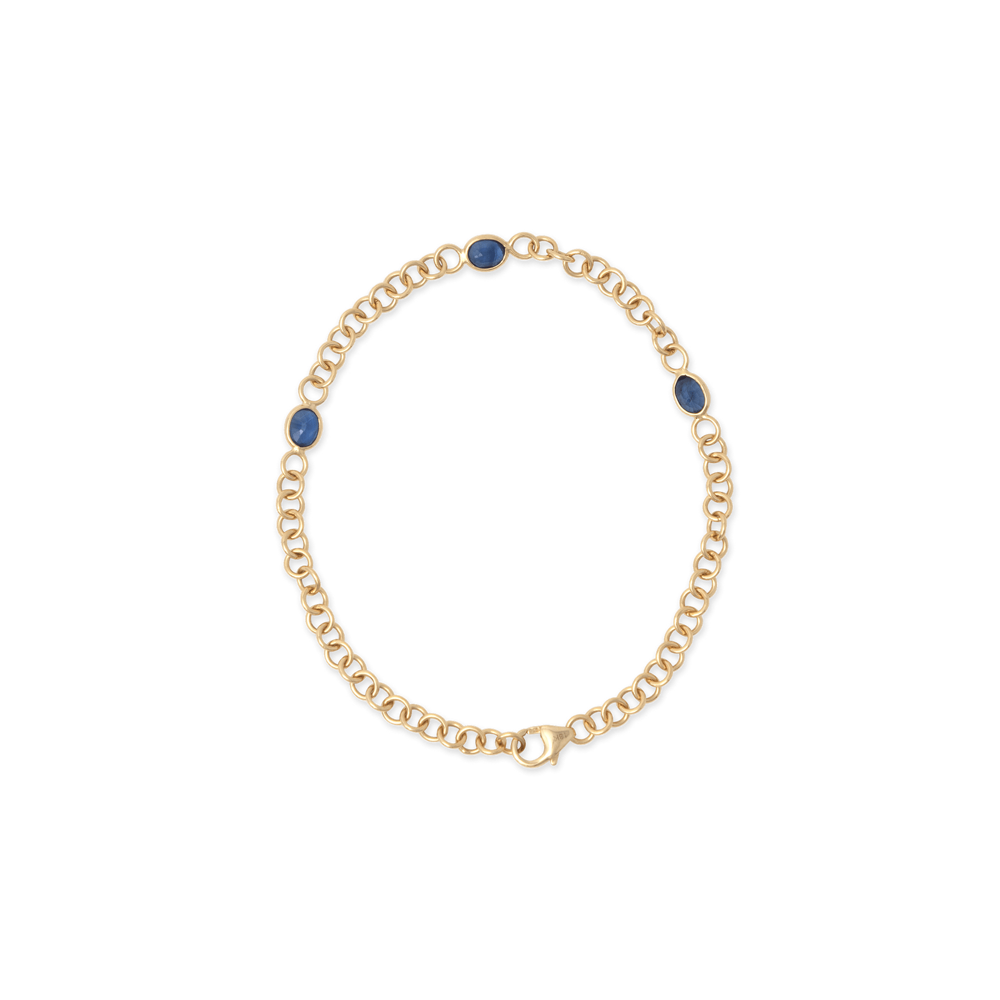 18k Yellow Gold Sapphire Link Bracelet - BluScarpa
