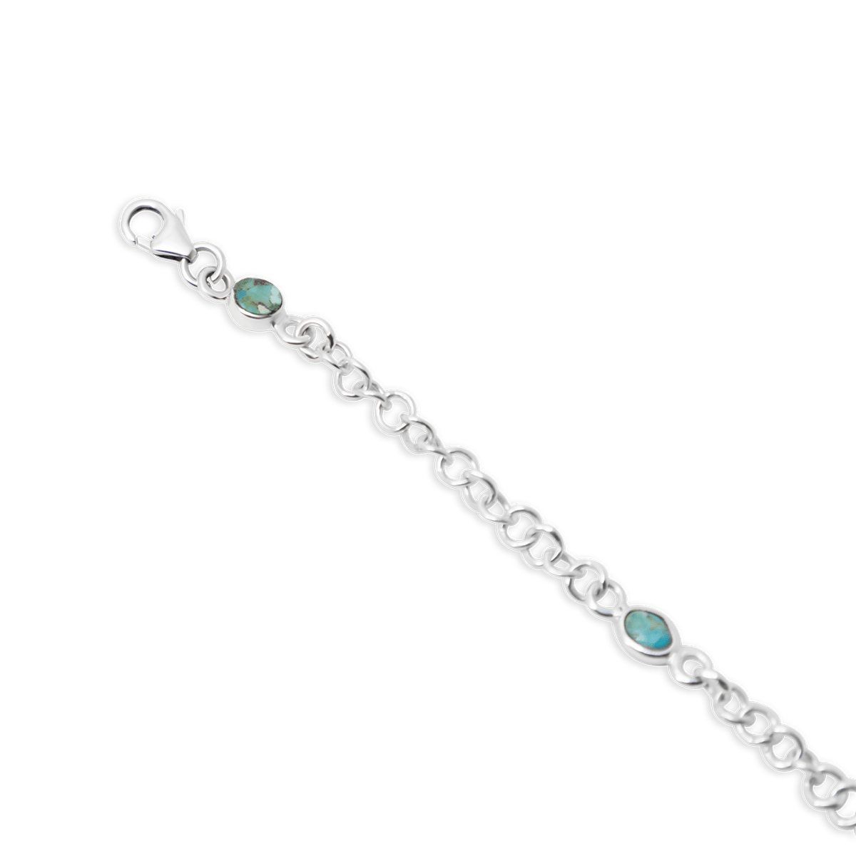 925 Sterling silver Turquoise Link Bracelet - BluScarpa