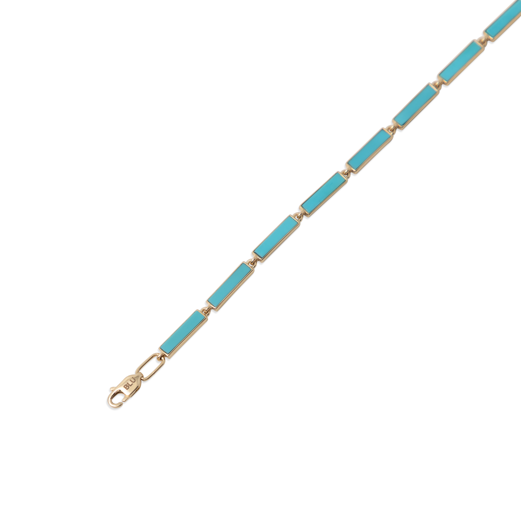 Turquoise Bar Bracelet 18K Yellow Gold XL