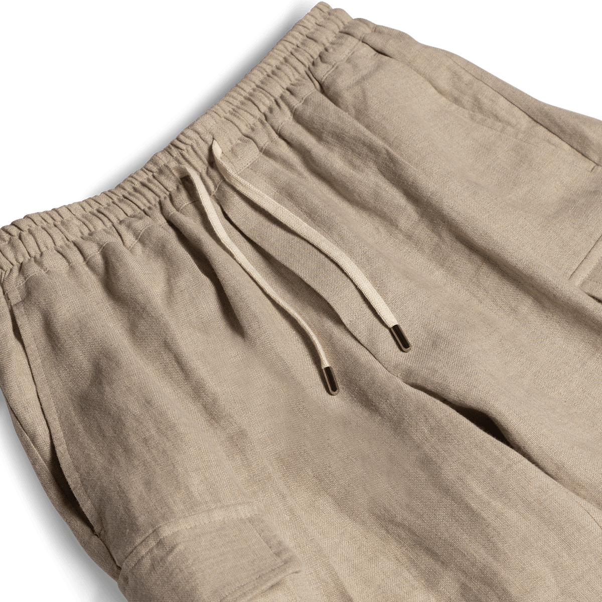 Beige Lino Sweatpant Cargo Pants - BluScarpa