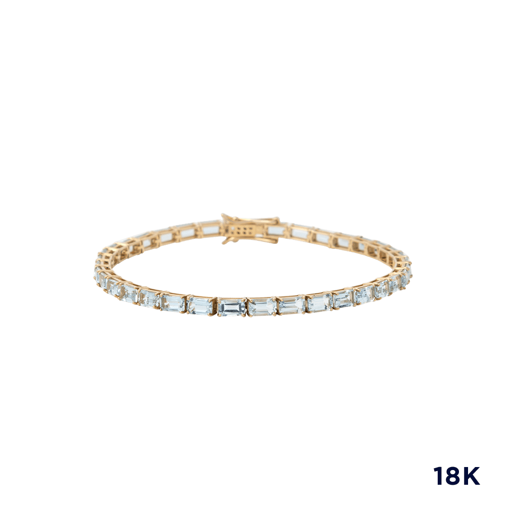 Blu Aquamarine Baguette Tennis Bracelet - 9 carats - BluScarpa