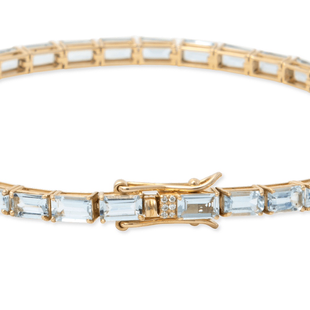 Blu Aquamarine Baguette Tennis Bracelet - 9 carats - BluScarpa