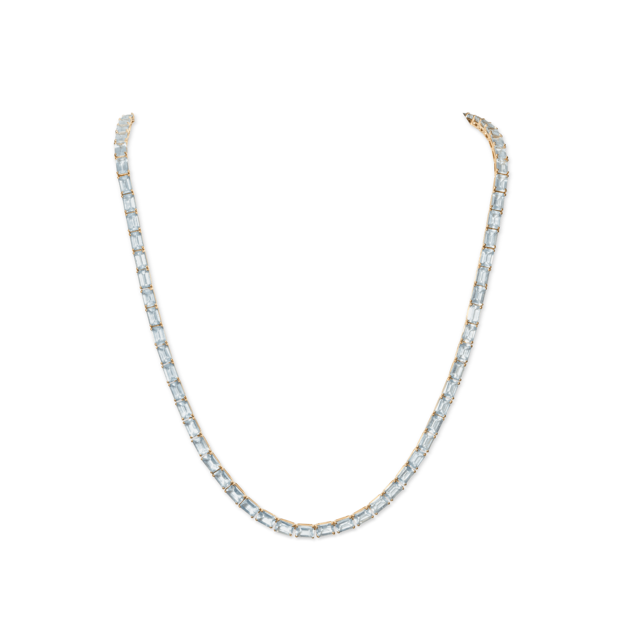 Blu Aquamarine Baguette Tennis Necklace - 15 carats - BluScarpa
