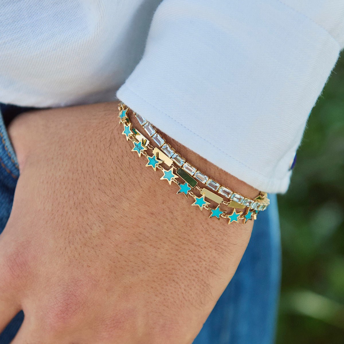 Blu Aquamarine Emerald-Cut Tennis Bracelet - 9 carats - BluScarpa