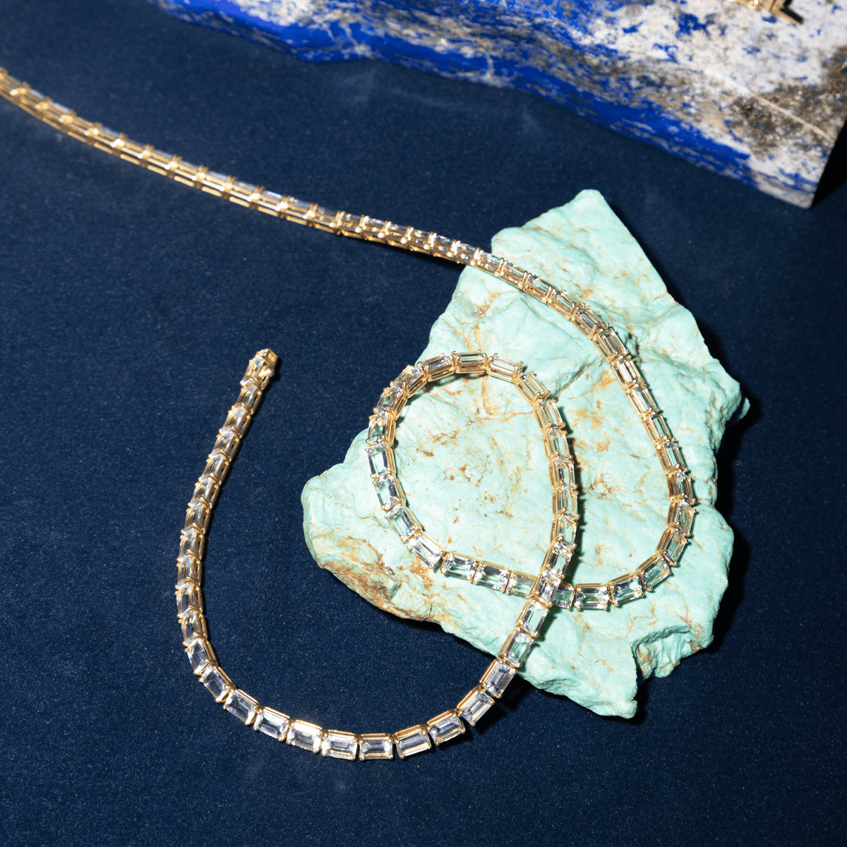 Blu Aquamarine Emerald-Cut Tennis Necklace - 45 carats - BluScarpa