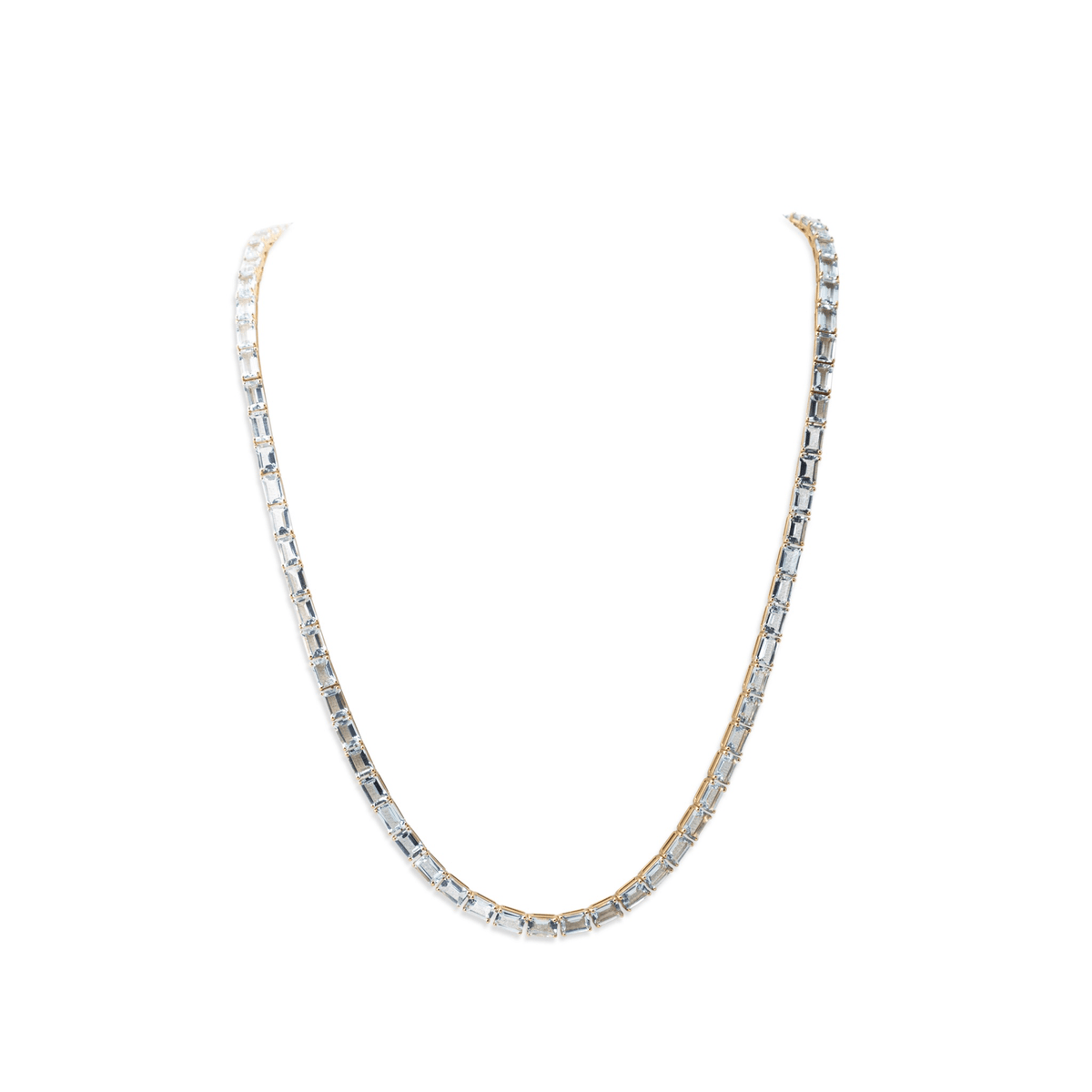 Blu Aquamarine Emerald-Cut Tennis Necklace - 45 carats - BluScarpa