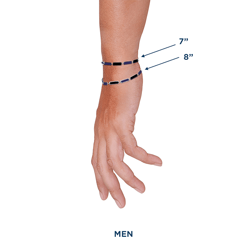 Blu Scarpa x Jake Woolf Bar Bracelet in lapis x onyx 14K White Gold - BluScarpa