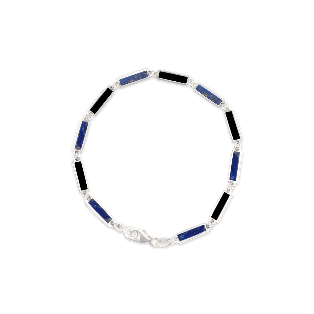 Blu Scarpa x Jake Woolf Bar Bracelet in lapis x onyx 925 Sterling Silver - BluScarpa