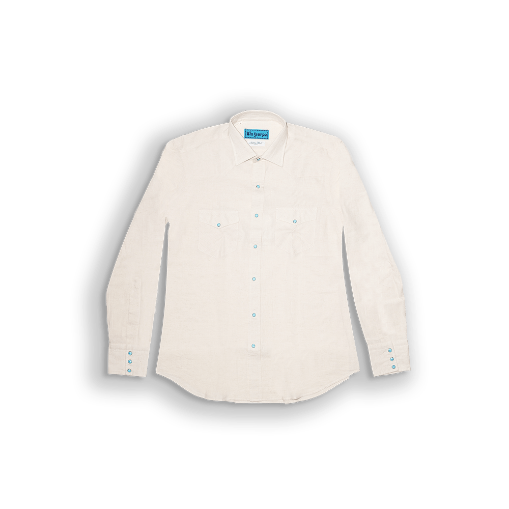Camicia L'Avvocato Chambray Beige Denim - BluScarpa