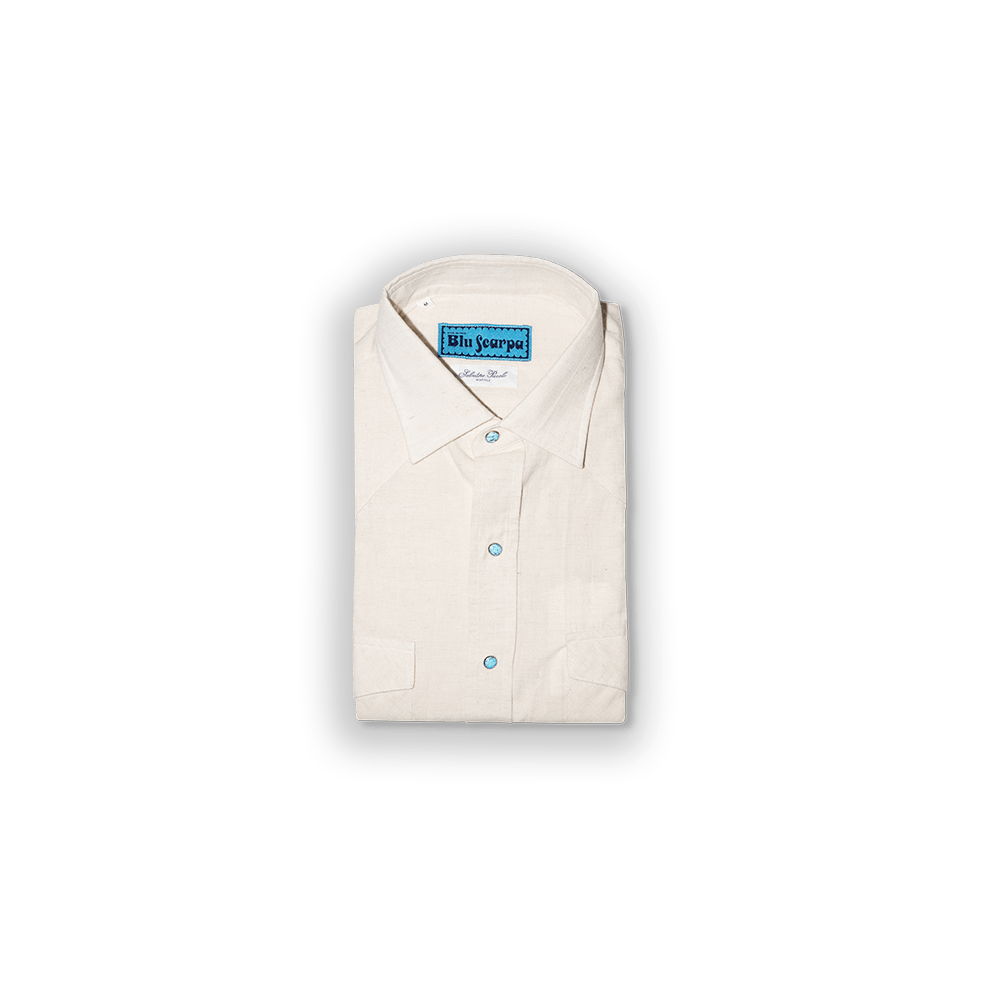 Camicia L'Avvocato Chambray Beige Denim - BluScarpa