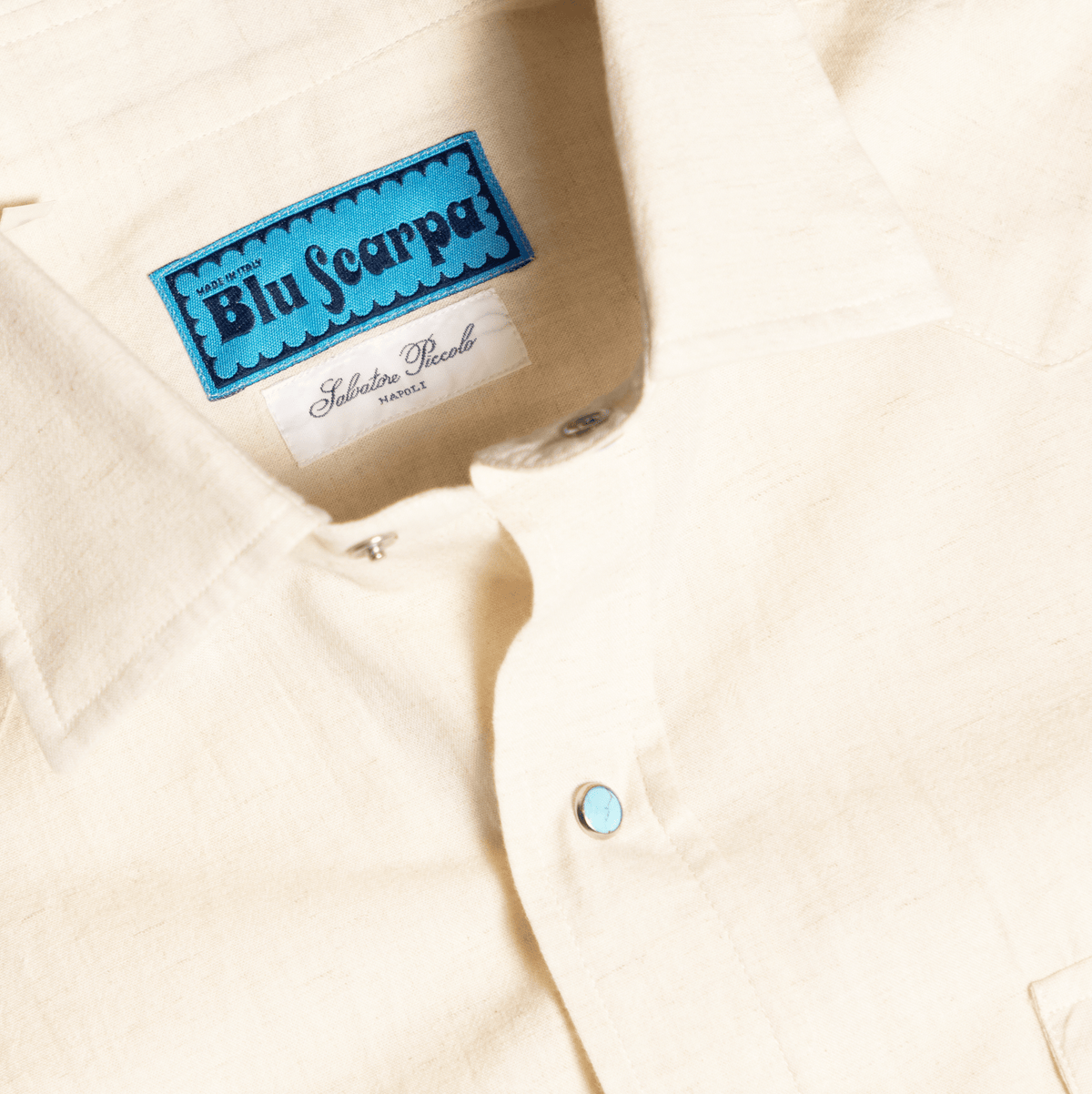 Camicia L'Avvocato Chambray Crema Denim - BluScarpa