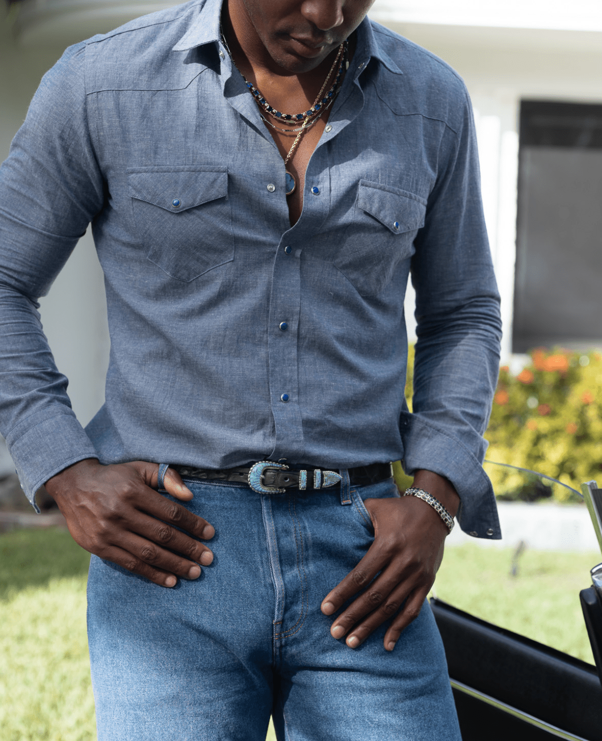 Camicia L'Avvocato Chambray Dark Denim - BluScarpa