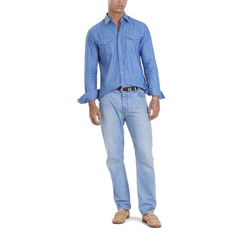Camicia L&#39;Avvocato Chambray Denim - BluScarpa