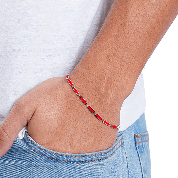 Coral Bar Bracelet 14K Yellow Gold - BluScarpa