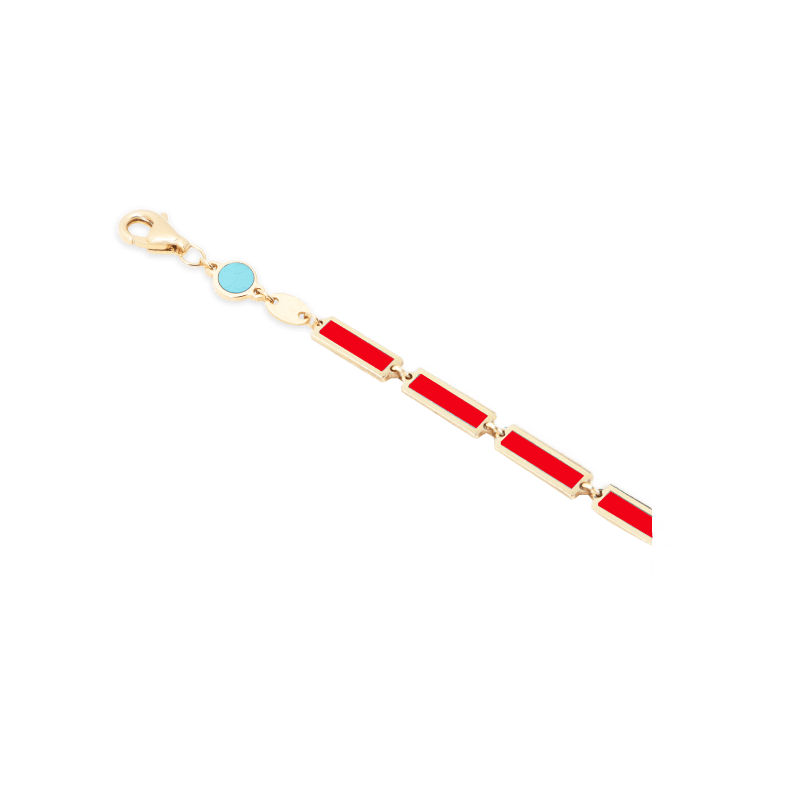 Coral Bar Bracelet 14K Yellow Gold - BluScarpa
